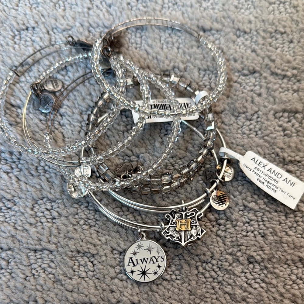 Alex and Ani Harry Potter Silver Bangle Charm Bracelets